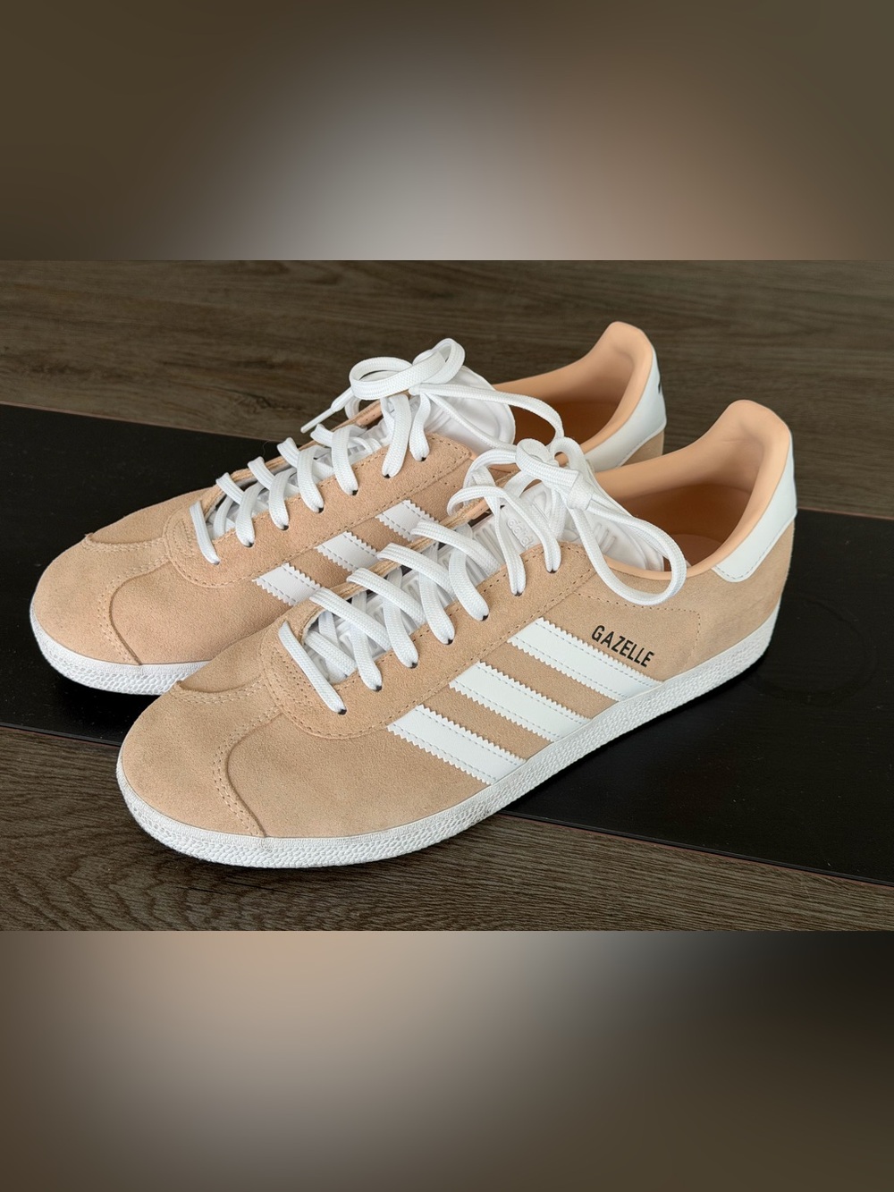 adidas Gazelle Sneakers in Peach and White